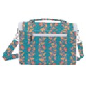 Teal Floral Paisley Stripes Satchel Shoulder Bag View3