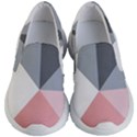 Pink, Gray, and White Geometric Kids Lightweight Slip Ons View1