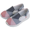 Pink, Gray, and White Geometric Kids Lightweight Slip Ons View2
