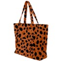 Orange Cheetah Animal Print Zip Up Canvas Bag View1