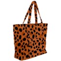 Orange Cheetah Animal Print Zip Up Canvas Bag View2