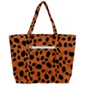 Orange Cheetah Animal Print Zip Up Canvas Bag View3