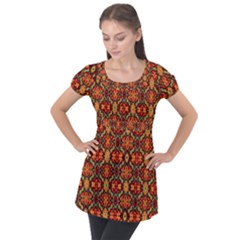 Rby 122 Puff Sleeve Tunic Top
