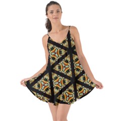 Pattern Stained Glass Triangles Love The Sun Cover Up by HermanTelo