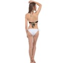 Pattern Stained Glass Triangles Cross Front Halter Bikini Top View2