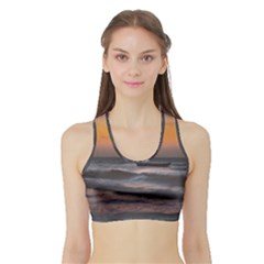 Seascape Sunset At Jericoacoara, Ceara, Brazil Sports Bra With Border