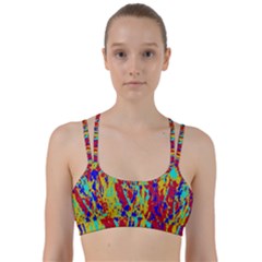 Multicolored Vibran Abstract Textre Print Line Them Up Sports Bra