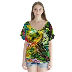 Alice Walk 1 1 V-neck Flutter Sleeve Top