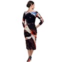 Egg In The Duck 4 Quarter Sleeve Midi Velour Bodycon Dress View2