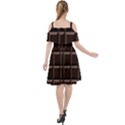 Dark Chocolate Seamless Pattern Sweet Texture Cut Out Shoulders Chiffon Dress View2