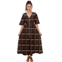 Dark Chocolate Seamless Pattern Sweet Texture Kimono Sleeve Boho Dress View1