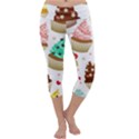 Seamless Pattern Yummy Colored Cupcakes Capri Yoga Leggings View1