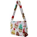Seamless Pattern Yummy Colored Cupcakes Full Print Messenger Bag (L) View2
