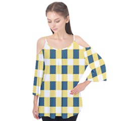 Diagonal Checkered Plaid Seamless Pattern Flutter Tees