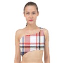 Plaid Mosaic Pixel Seamless Pattern Spliced Up Bikini Top  View1