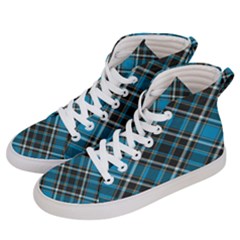 Tartan Scotland Seamless Plaid Pattern Vintage Check Color Square Geometric Texture Women s Hi-top Skate Sneakers