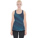 Abstract Glowing Blue Wave Lines Pattern With Particles Elements Dark Background Piece Up Tank Top View1