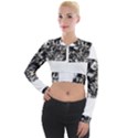 Marble Texture Long Sleeve Cropped Velvet Jacket View1