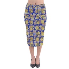 Zappwaits Velvet Midi Pencil Skirt