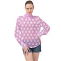 Kawaii Cannabis  High Neck Long Sleeve Chiffon Top View1