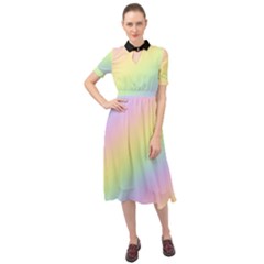 Pastel Goth Rainbow  Keyhole Neckline Chiffon Dress by thethiiird