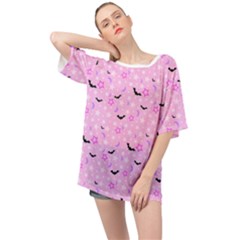Spooky Pastel Goth  Oversized Chiffon Top by thethiiird