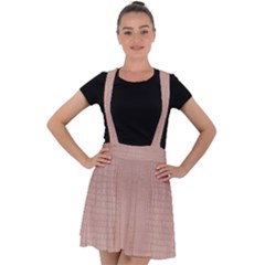 Pink Alligator Print Velvet Suspender Skater Skirt