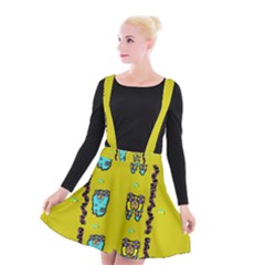 Peace People Hippie Friends And Free Living Fauna Suspender Skater Skirt