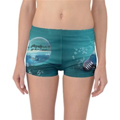 Awesome Light Bulb With Tropical Island Reversible Boyleg Bikini Bottoms