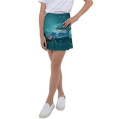 Awesome Light Bulb With Tropical Island Kids  Tennis Skirt