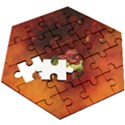 Wonderful Heart On Vintage Background Wooden Puzzle Hexagon View3
