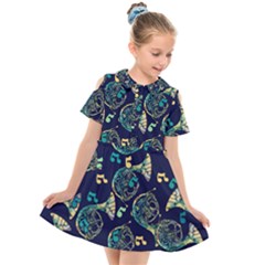 French Horn Kids  Short Sleeve Shirt Dress by BubbSnugg