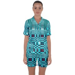 469823231 Glitch37 Satin Short Sleeve Pyjamas Set