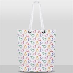 Linux Kernel Penguin Pattern Logo Full Print Rope Handle Tote (small)