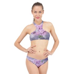 Nature Landscape Cherry Blossoms High Neck Bikini Set