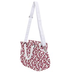 Cute Flowers - Carmine Red White Rope Handles Shoulder Strap Bag by FashionBoulevard