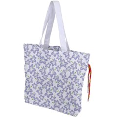 Cute Flowers - Silver Grey Drawstring Tote Bag by FashionBoulevard