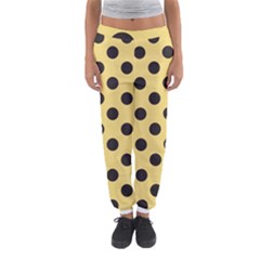 Polka Dots Black On Mellow Yellow Women s Jogger Sweatpants