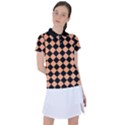 Block Fiesta Black And Cantaloupe Orange Women s Polo Tee View1