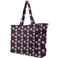 White Rose In Maroon Simple Shoulder Bag