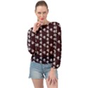 White Rose In Maroon Banded Bottom Chiffon Top View1