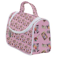 Robin Art Pink Pattern Satchel Handbag by snowwhitegirl