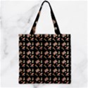 Robin Art Black Pattern Zipper Grocery Tote Bag View2