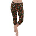 Fiola Pattern Brown Lightweight Velour Capri Yoga Leggings View1