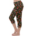 Fiola Pattern Brown Lightweight Velour Capri Yoga Leggings View2