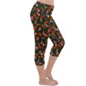 Fiola Pattern Brown Lightweight Velour Capri Yoga Leggings View3