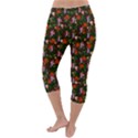 Fiola Pattern Brown Lightweight Velour Capri Yoga Leggings View4
