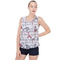 Cute Cat Chef Cooking Seamless Pattern Cartoon Bubble Hem Chiffon Tank Top View1