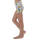 Hand Drawn Kitten Pattern With Elements Kids  Lightweight Velour Yoga Shorts View2