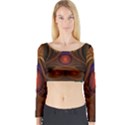 Fractal Fantasy Design Swirl Long Sleeve Crop Top View1